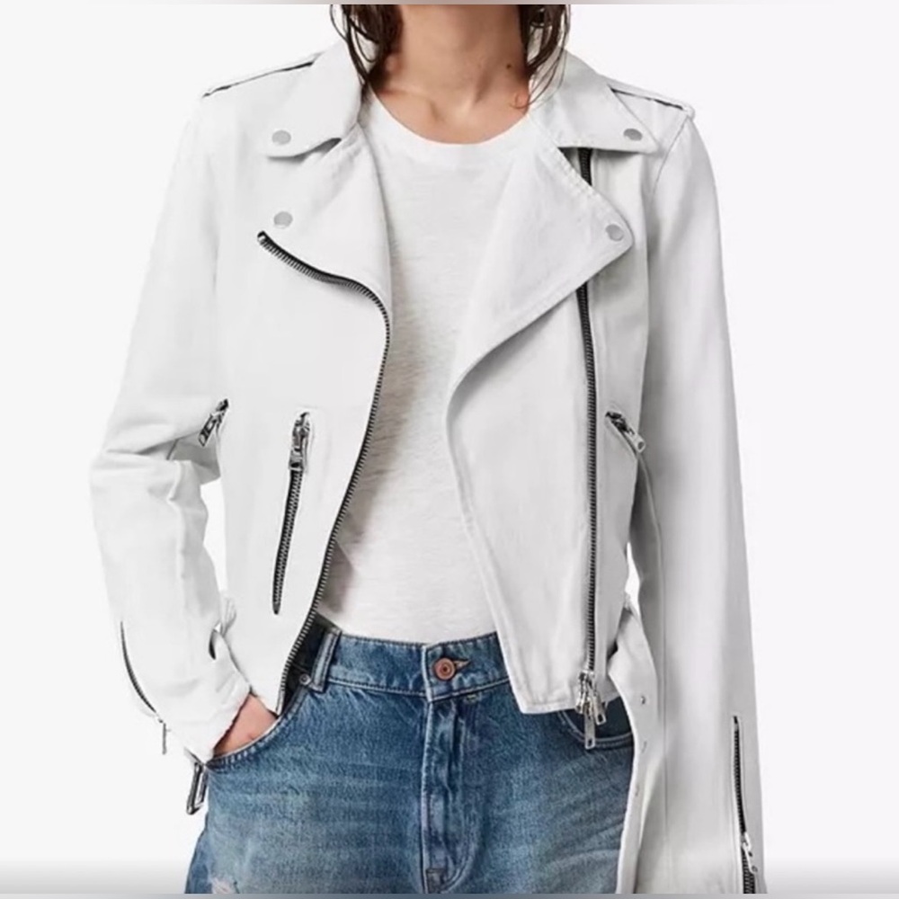 All Saints Dessa Balfern Denim Jacket in White